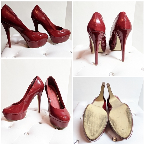 Chelsea G Red High Heels 5" With Platform Size 6 - Picture 1 of 3